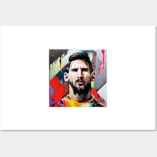 Billboard  with  Messi Posters and Art